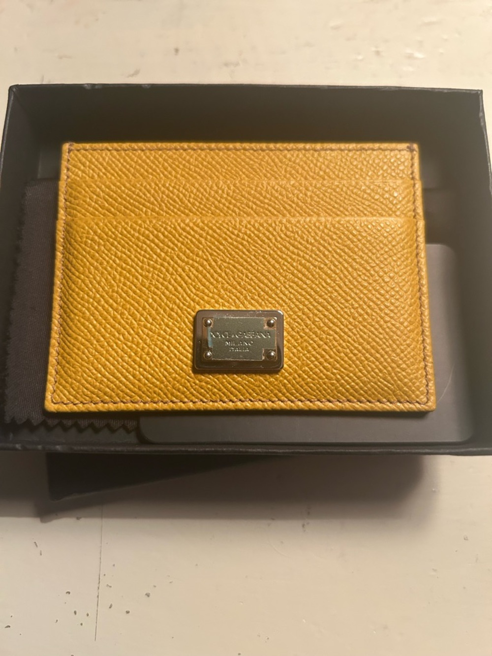 Dolce & Gabbana Yellow Leather Card Holder